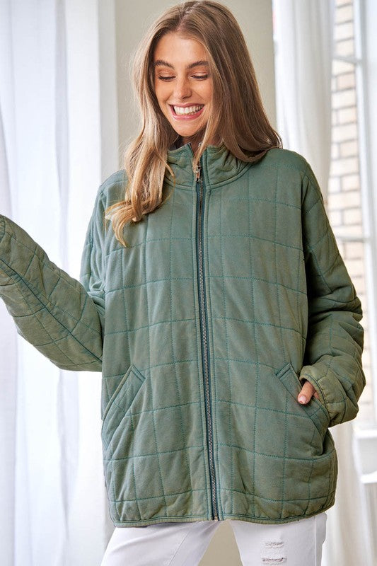 Washed Soft Quilting Jacket