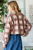 Plaid Sherpa Cropped Jacket