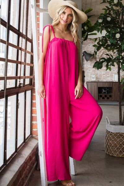 Veveret Pocketed Wide Leg Jumpsuit